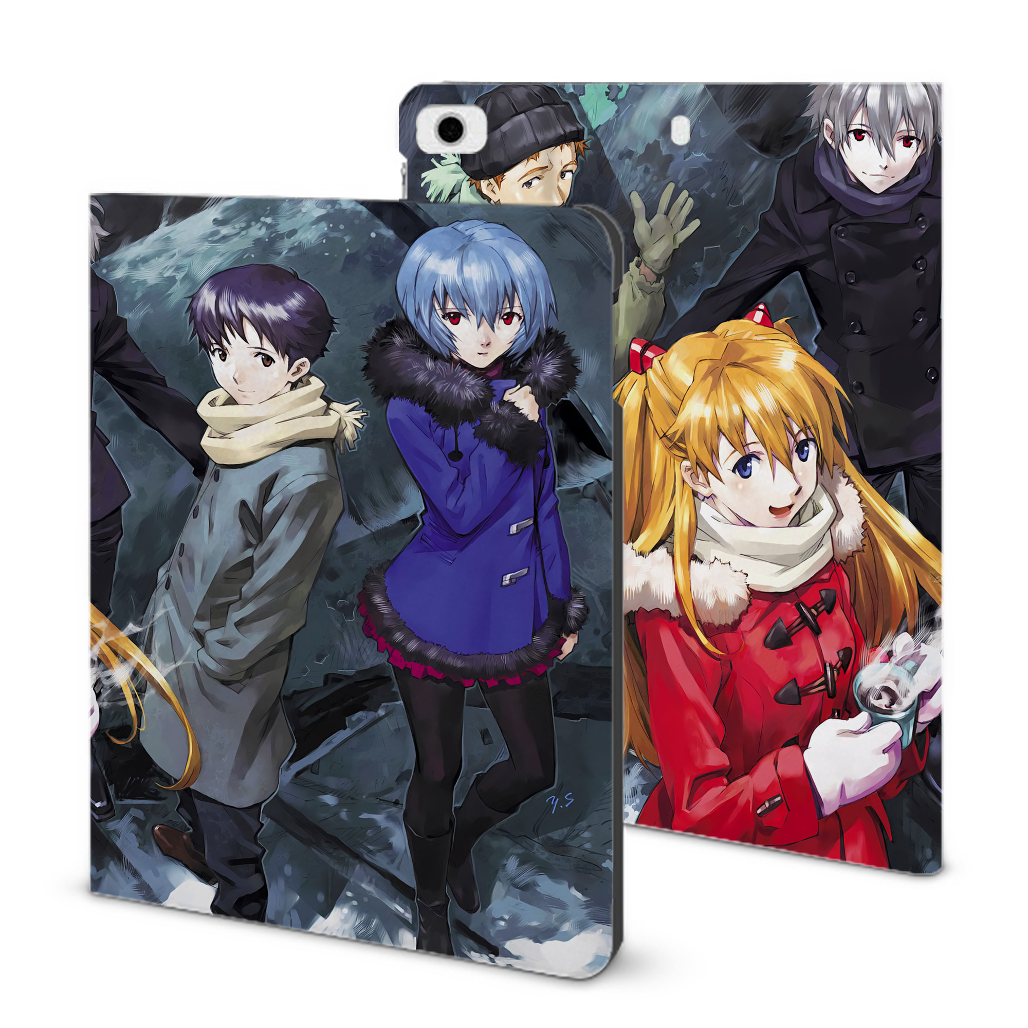 （画像用） EVA 新世紀エヴァンゲリオン IPad ケース ブック型 PUレザー TPU 耐衝撃 軽量 薄型 ペン収納なし 全面保護 IPad 各モデル対応